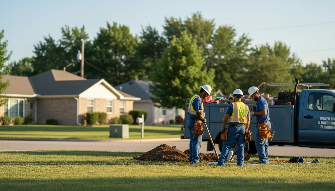 Residential water line and bathroom plumbing service in Tonganoxie, KS